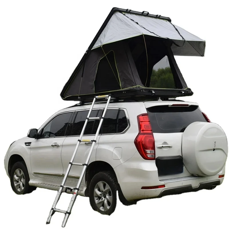 New Arrival Aluminum Triangle Hard Shell Rooftop Tent Outdoor Camping Waterproof SUV Car Roof Top Tent - Image 5