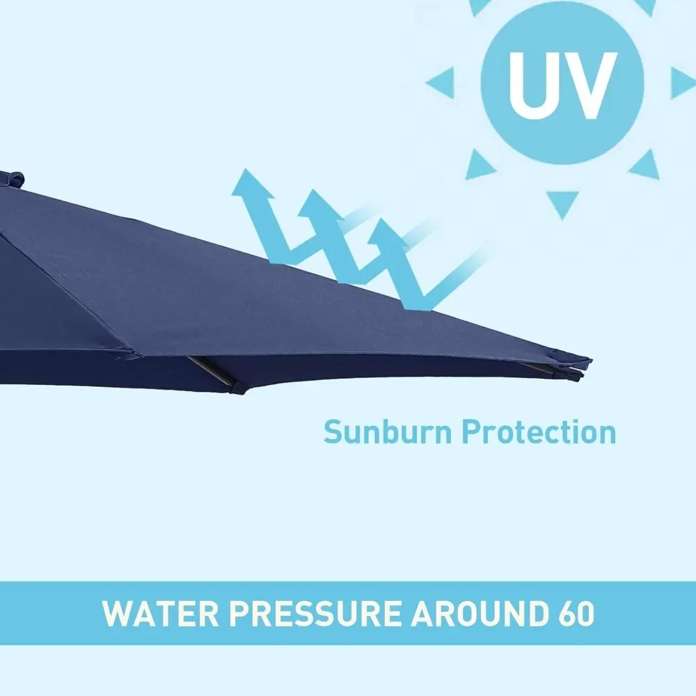 Large Patio Umbrella with Base Included,15ft Double Sided Outdoor Rectangular Patio Umbrella with Crank Handle, for Lawn Garden - Image 5