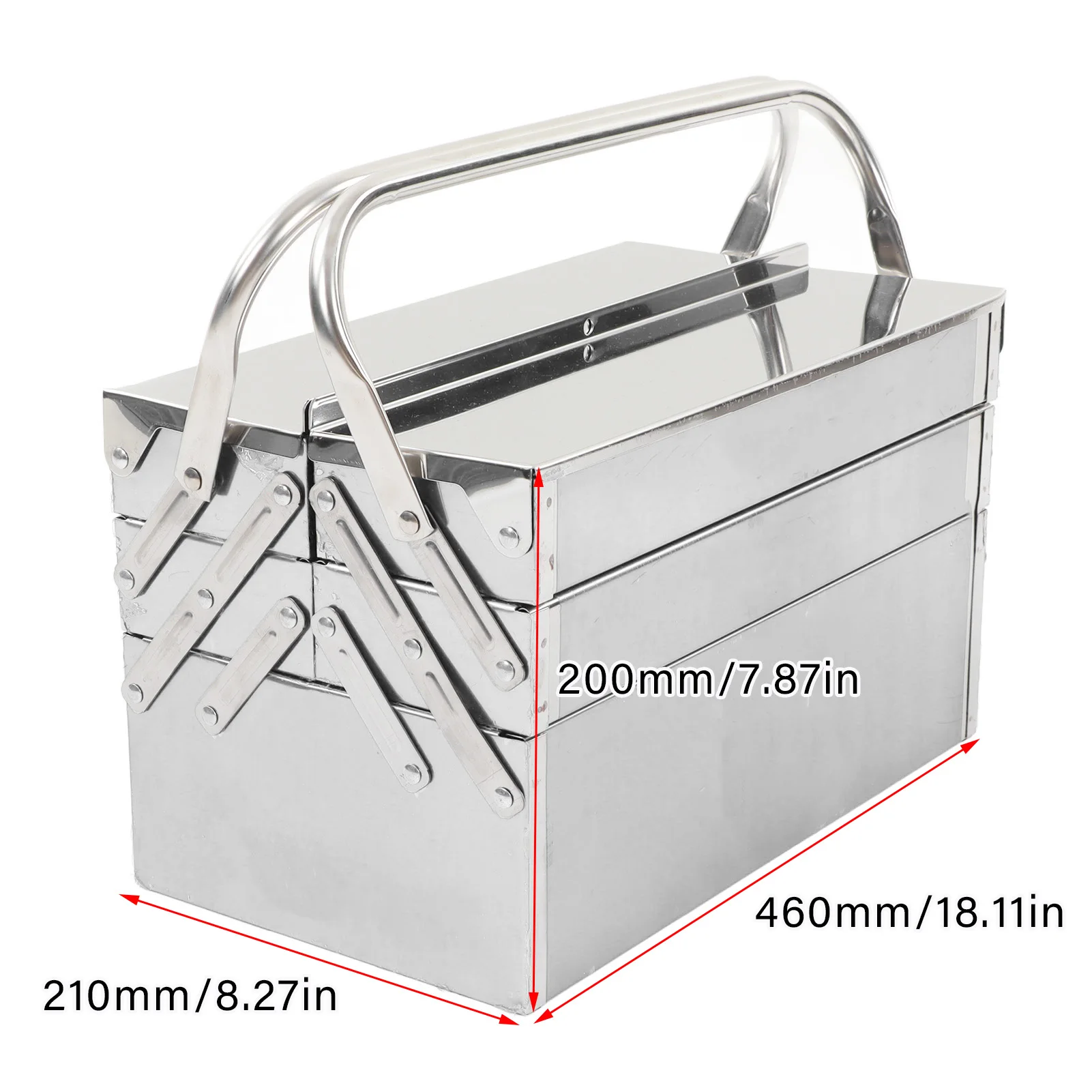 Cantilever Tool Box Rustproof High Hardness Retractable Portable Folding - Image 7