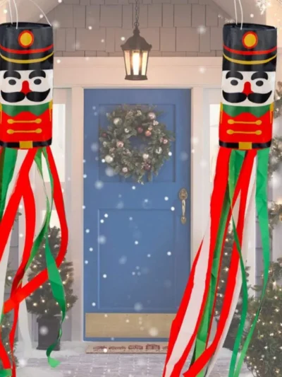 Christmas Nutcracker Soldier Windsock Hanging Outdoor Decoration