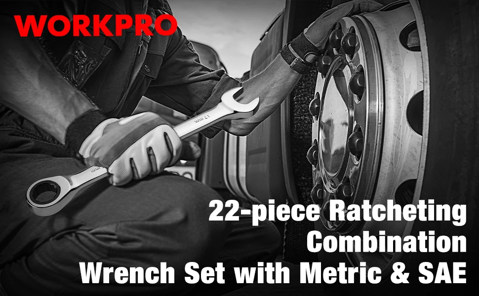 WORKPRO 23pc Ratcheting Wrench Set with Box - Image 7