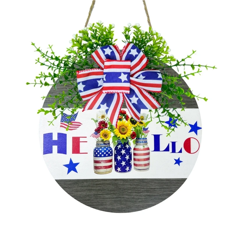 Christmas Wreath with Hello Sign for Indoor and Outdoor Decorations