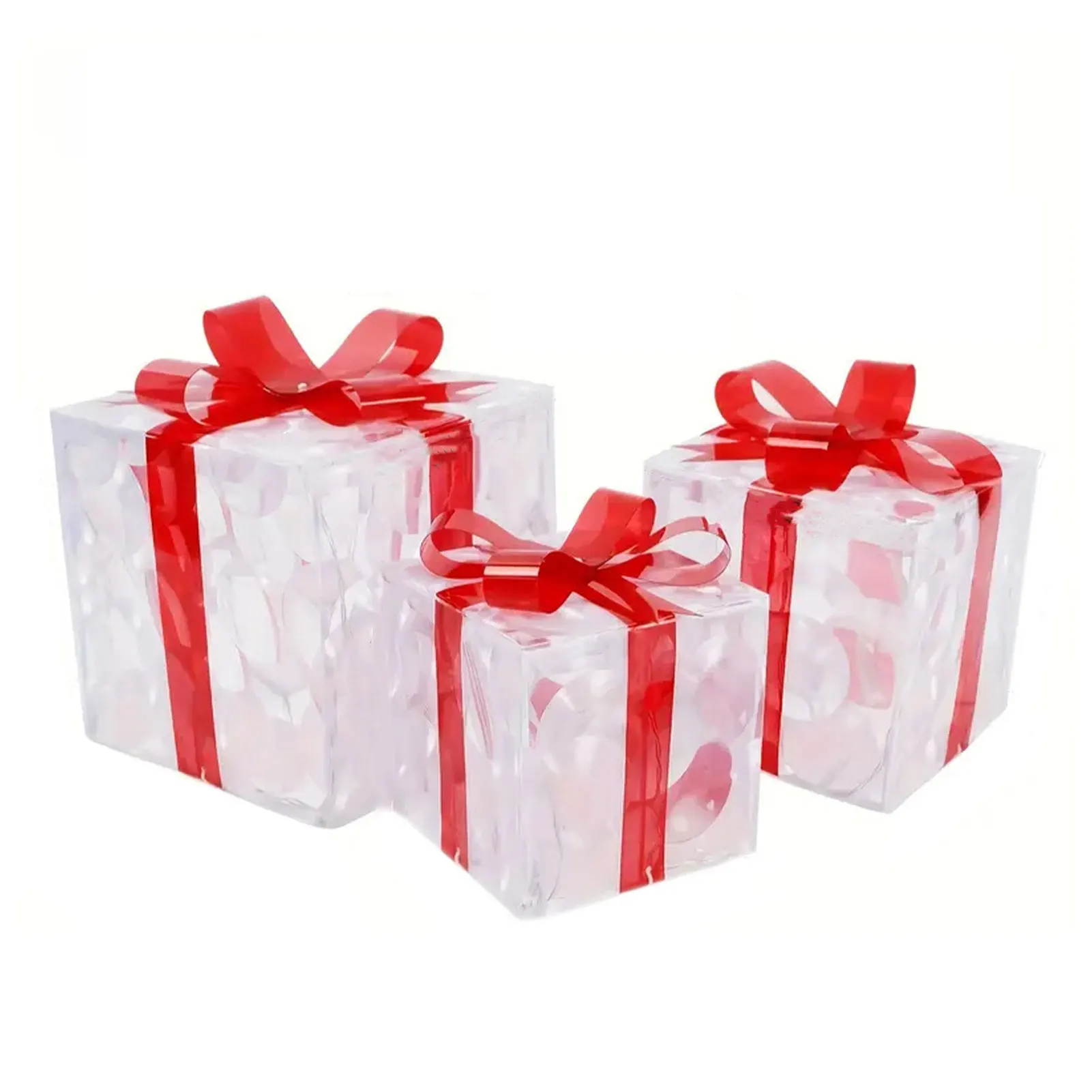 Christmas Glowing Gift Box Ornament With Bow Outdoor Lighting - Image 7