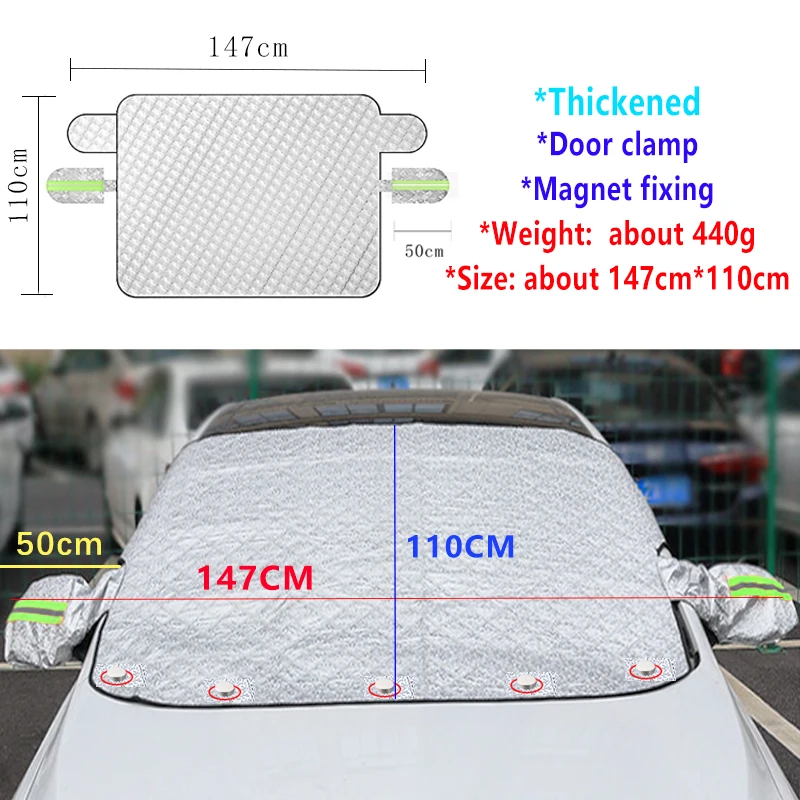 Front Windshield Sun Rain Dust Frost Guard Auto Snow Protection Artifact - Image 9