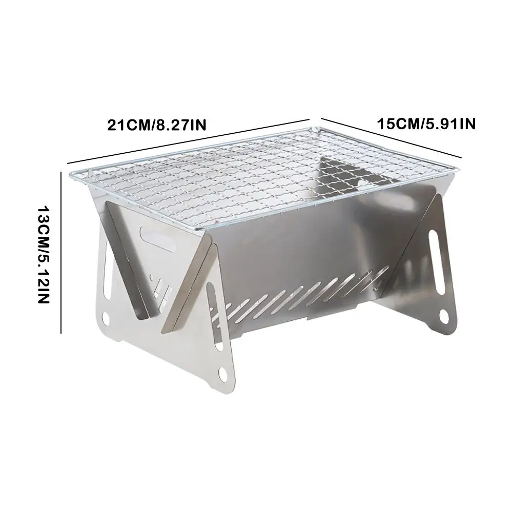 Stainless Steel Incinerator Grill BBQ Charcoal Stove Outdoor Equipment Portable Supplies Camping Stove Folding Picnic Kitch P2R4 - Image 6