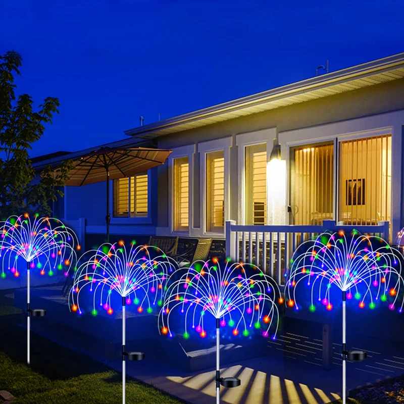 Blue Solar LED Firework Pathway Lights - Image 7