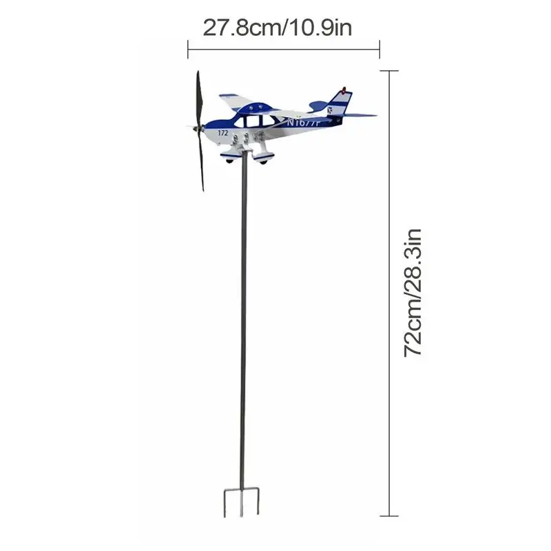 Wind Vane For Yard Sturdy Metal Airplane Shapes Wind Vane Decorative Multifunctional Wind Direction Indicators Weather Vanes - Image 5