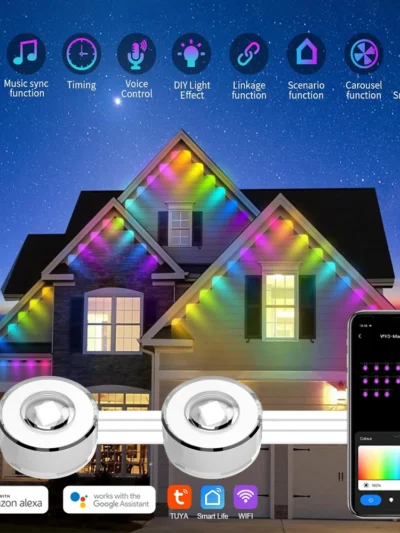 Wiscolor Permanent Outdoor String Party Lighting Christmas Holiday Decorations