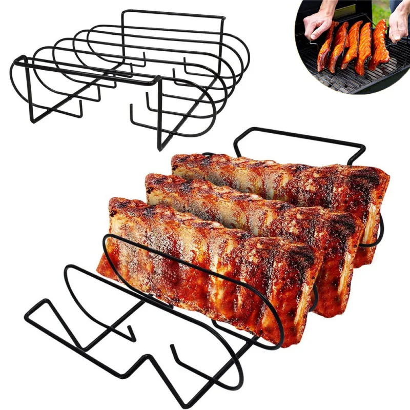 Non-Stick BBQ Rib Rack Stand for Gas Smoker - Image 2