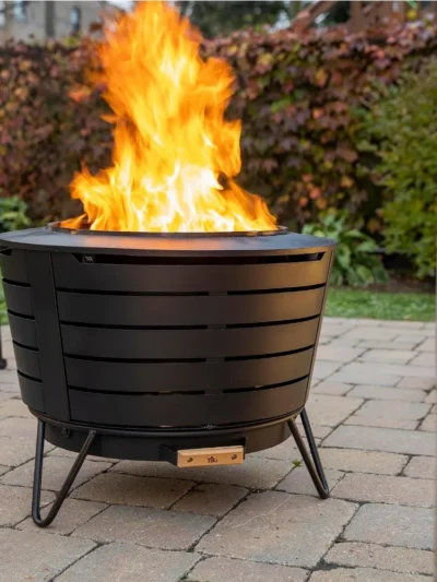 Smokeless Patio Fire Pit, Wood Burning Outdoor Fire Pit - Wood Pack, Modern Design with Removable Ash Pan ,Outdoor Heaters