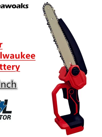 8 inch, Brushless Electric Chainsaw, Cordless Wood Pruning, Cutting Power Tools fit for Milwaukee 18V Battery