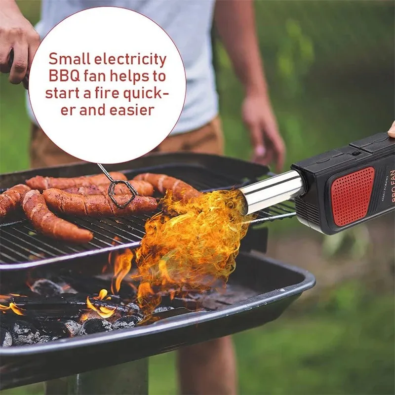 BBQ Air Blower Portable Handheld Electric Grill Fan Fire Bellows Tool - Image 2