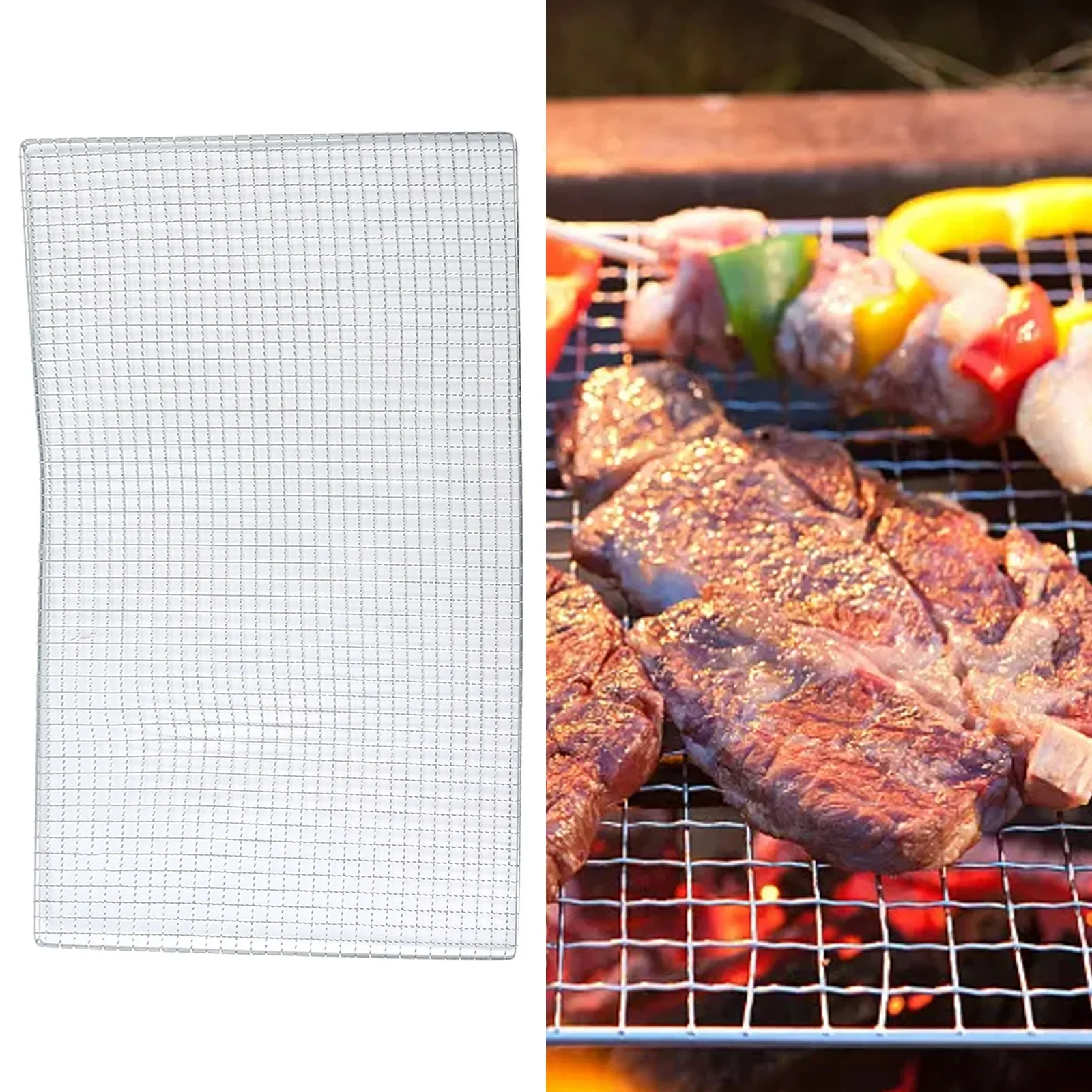 BBQ Grate Mesh Net Grill Grate Grid Grid Rack For Japanese Korean Grill Non Stick Grilling Mats Baking Net - Image 3