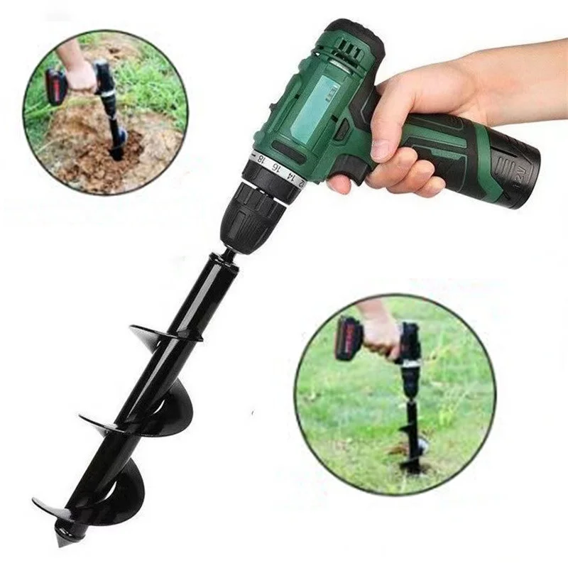 Garden Auger Spiral Drill Bit Flower Planter Bulb Shaft Auger Yard Gardening Earth Drill Planting Hole Digger Tool - Image 5