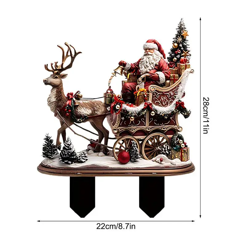 Acrylic Garden Stakes 2D Christmas Cartoon Yard Art Weatherproof Lawn Decor - Image 6