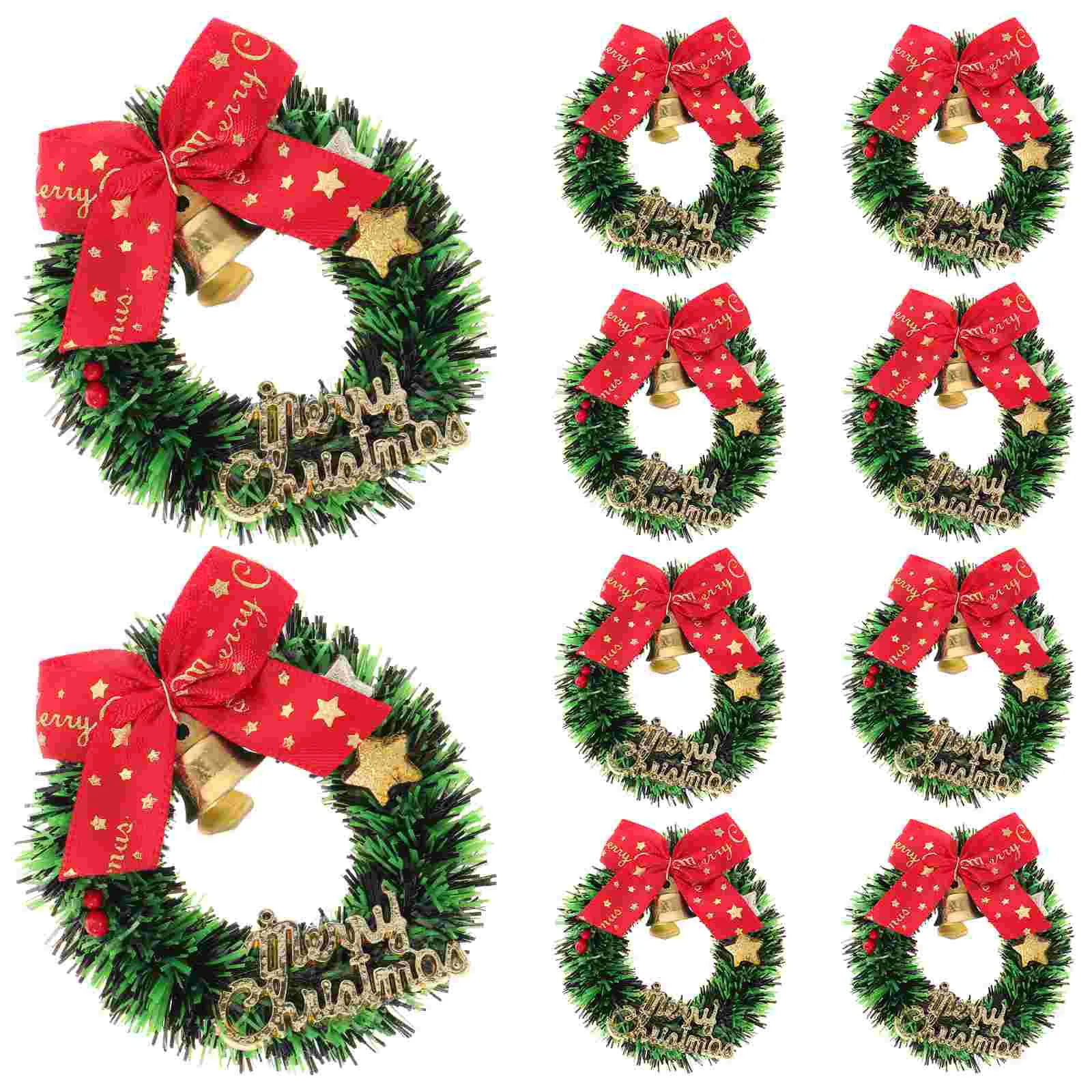 Christmas Wreath Hanging Mini House Small Miniature Garland Pendants Decorative Outdoor - Image 3