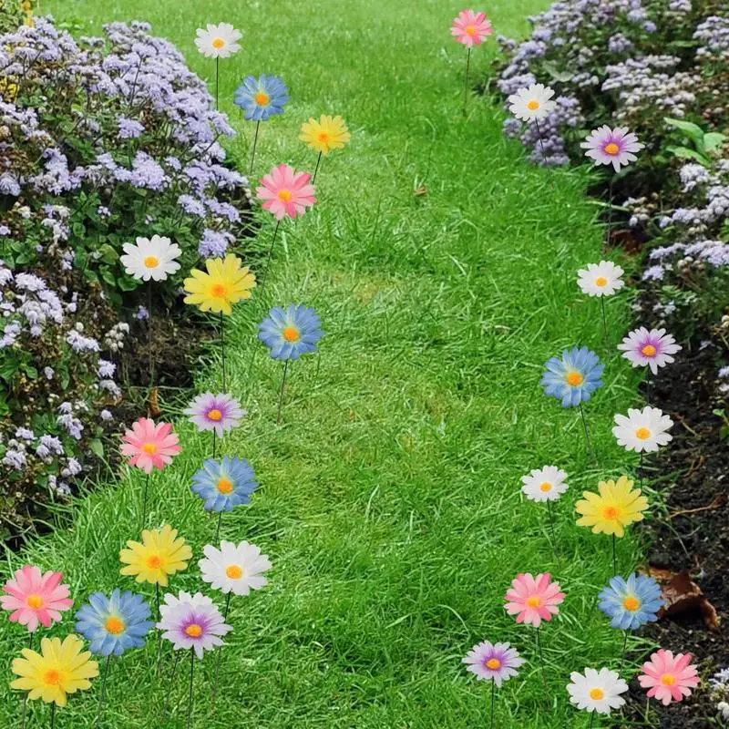 Daisy Flower Yard Stakes Garden Art Ornament Mother's Day Decoration Flower For Indoor Outdoor Lawn Porch Patio Farm decor - Image 5