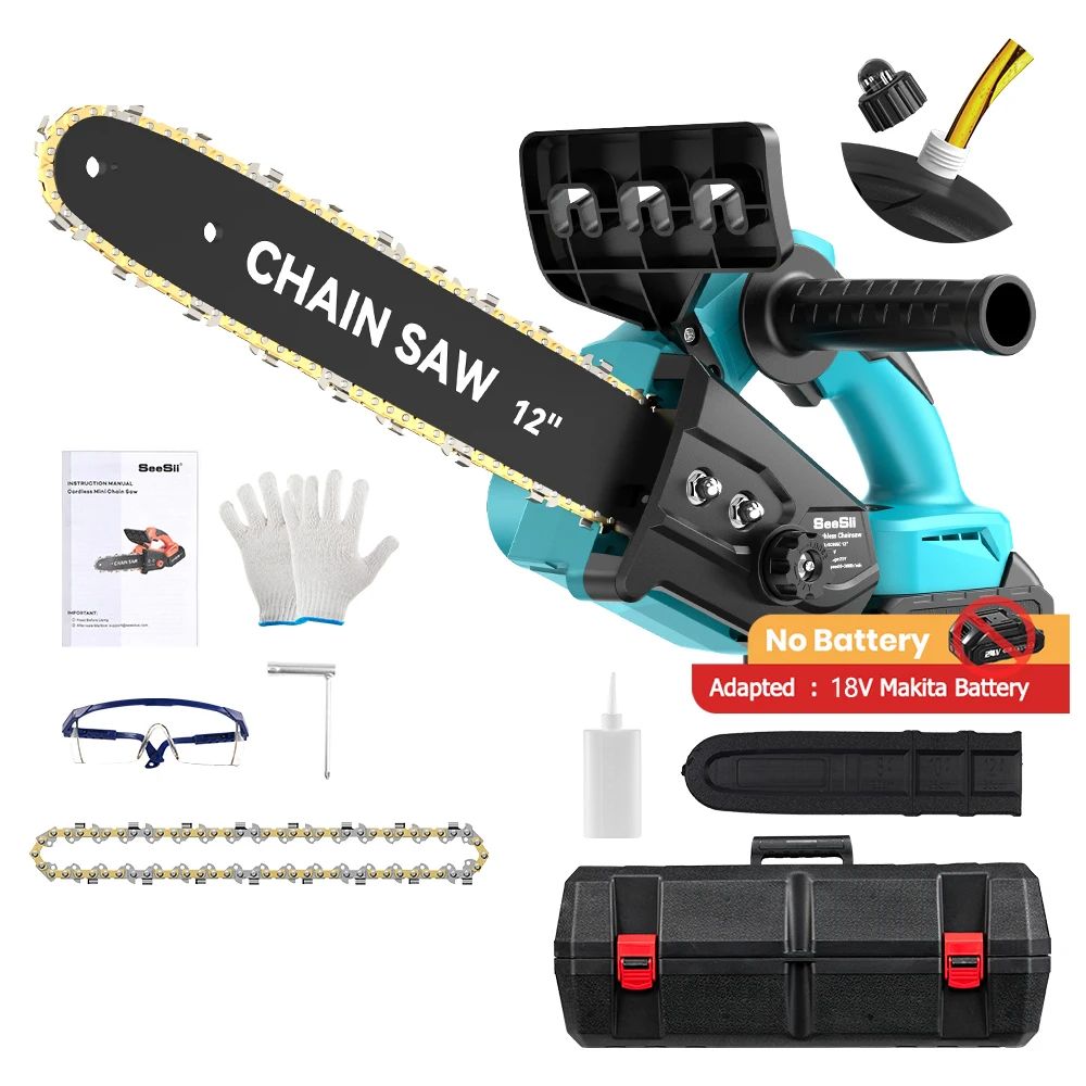 12 Inch Brushless Chainsaw Cordless Electric, Wood Cutting Garden Pruning Saw Power Tools For Makita 18v Battery - Image 7