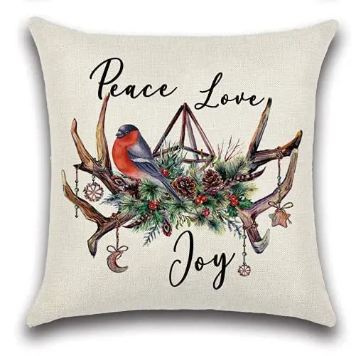 Christmas Throw Pillow Covers Linen Merry Christmas Cushion Case Garden Winter Holiday Pillowcase for Patio Furniture Couch - Image 10