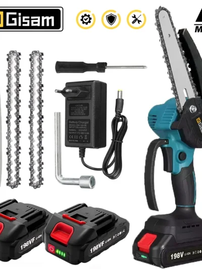 6 Inch Mini Electric Chainsaw, Brushless, Portable Battery Chainsaw Rechargeable Garden Pruning Power Tool for Makita 18V Battery