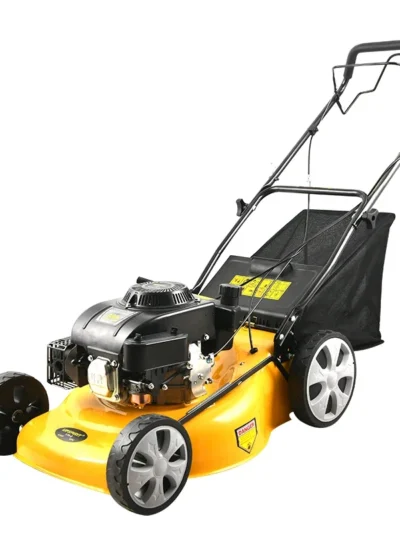 The cutting of trees and flowers riding lawn mower