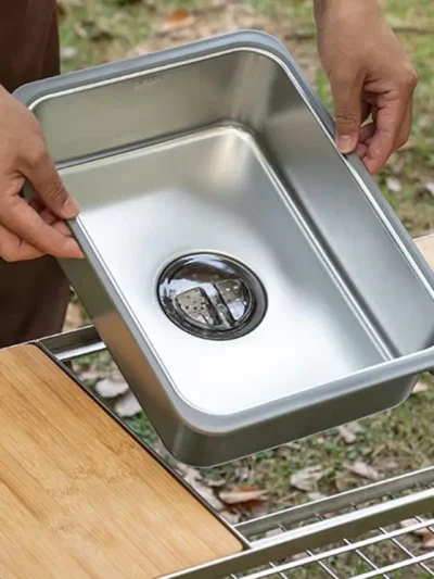 IGT Table Sink Stainless Steel Vegetable Washing Sink IGT One-unit Sink IGT Picnic Wash Hand Washing Tank for Picnic Supplies