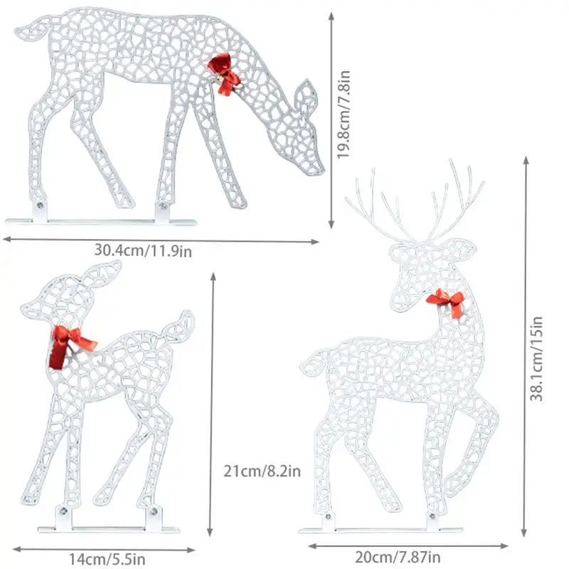 Creative Lighted Deer Yard Decoration Light Up 3D Deer Reindeer Yard Light - Image 5