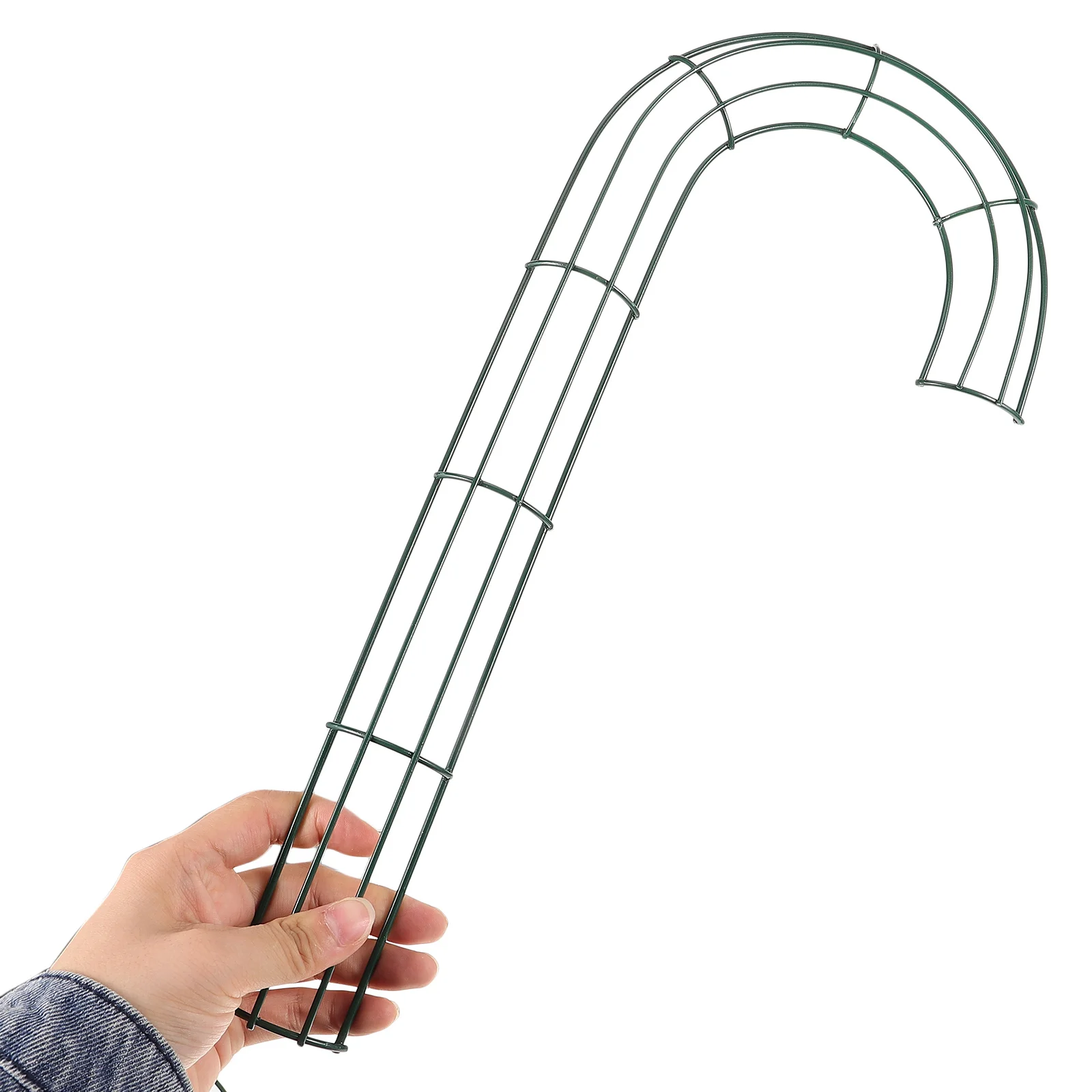 2 Pcs Christmas Wreath Decoration DIY Form Metal Frames Outdoor Iron Accessory Candy Cane Leaves Garland - Image 3