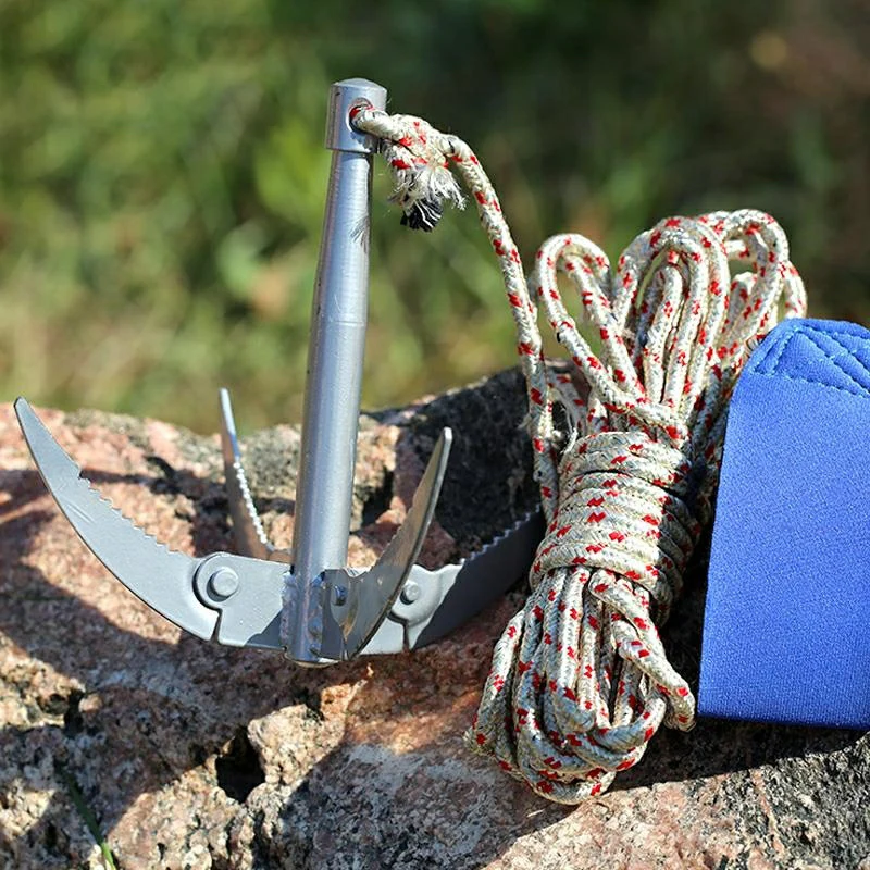 Outdoors Grappling Hook Survival Tool With Rope Folding Boats Anchor - Image 3