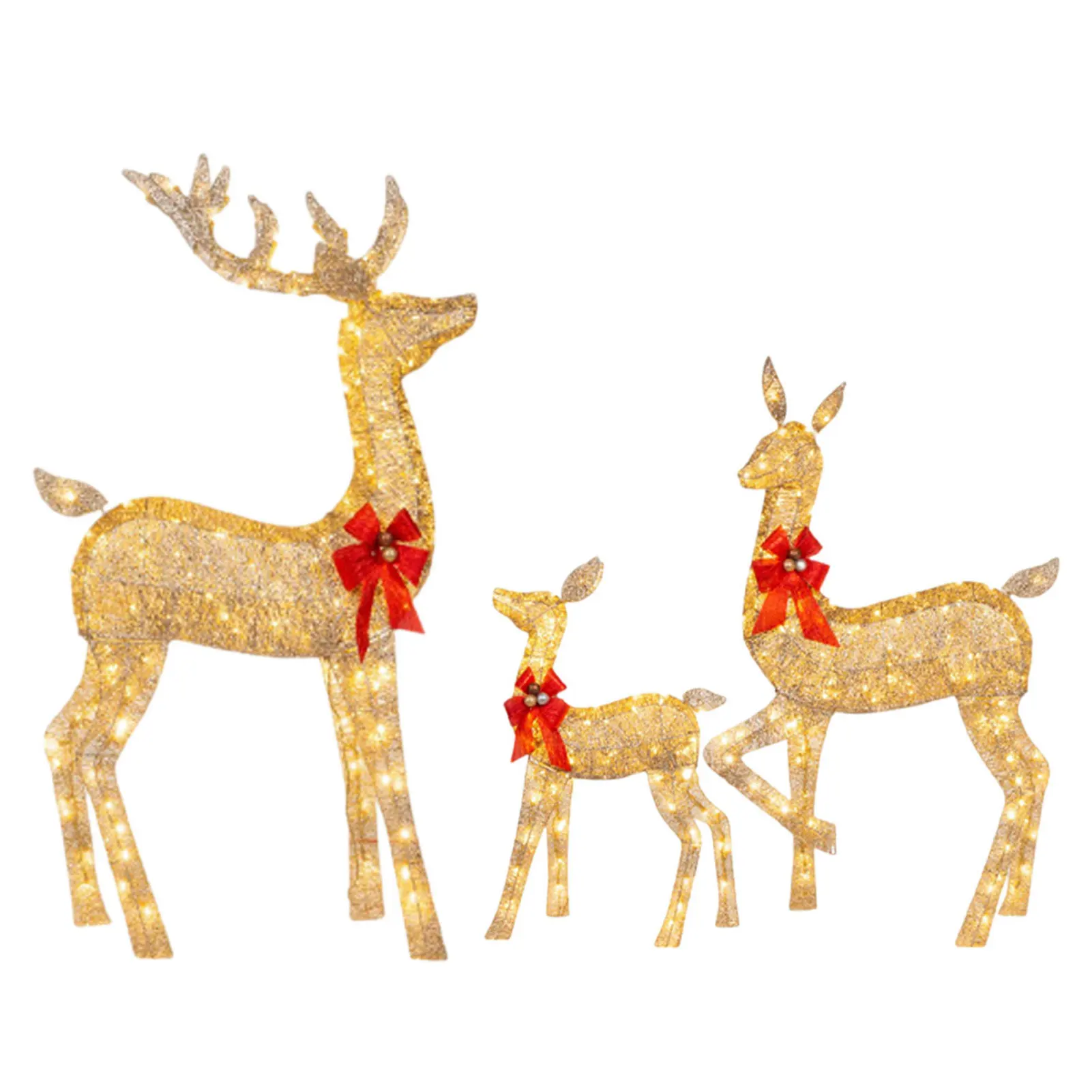 Lighted Christmas Deer Sleigh Outdoor Yard Decoration - Image 4