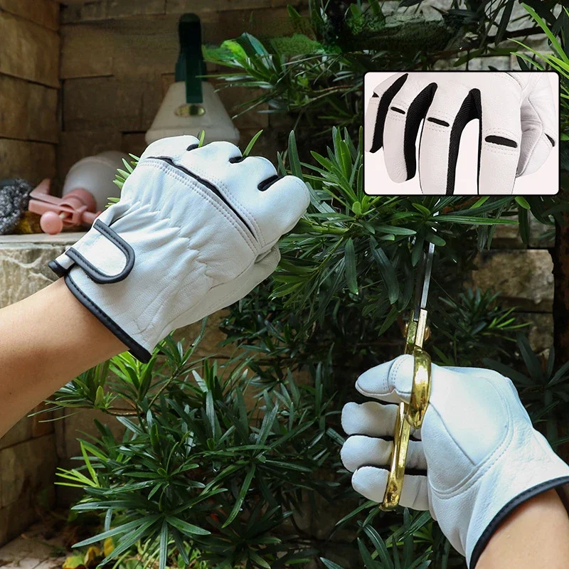 Labor Protection Gloves Leather Wear-resistant Sheepskin Hunting Protection Machine Repair Motorcycle Driver Safety Protection - Image 4