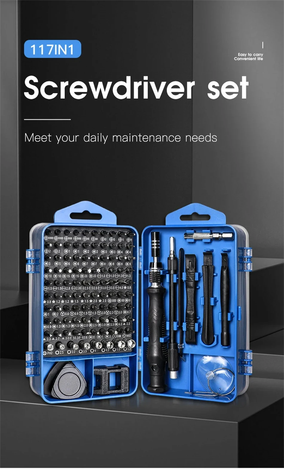 115/117 in 1 Precision Screwdriver Set Magnetic Hex Screw Driver Bits - Image 11