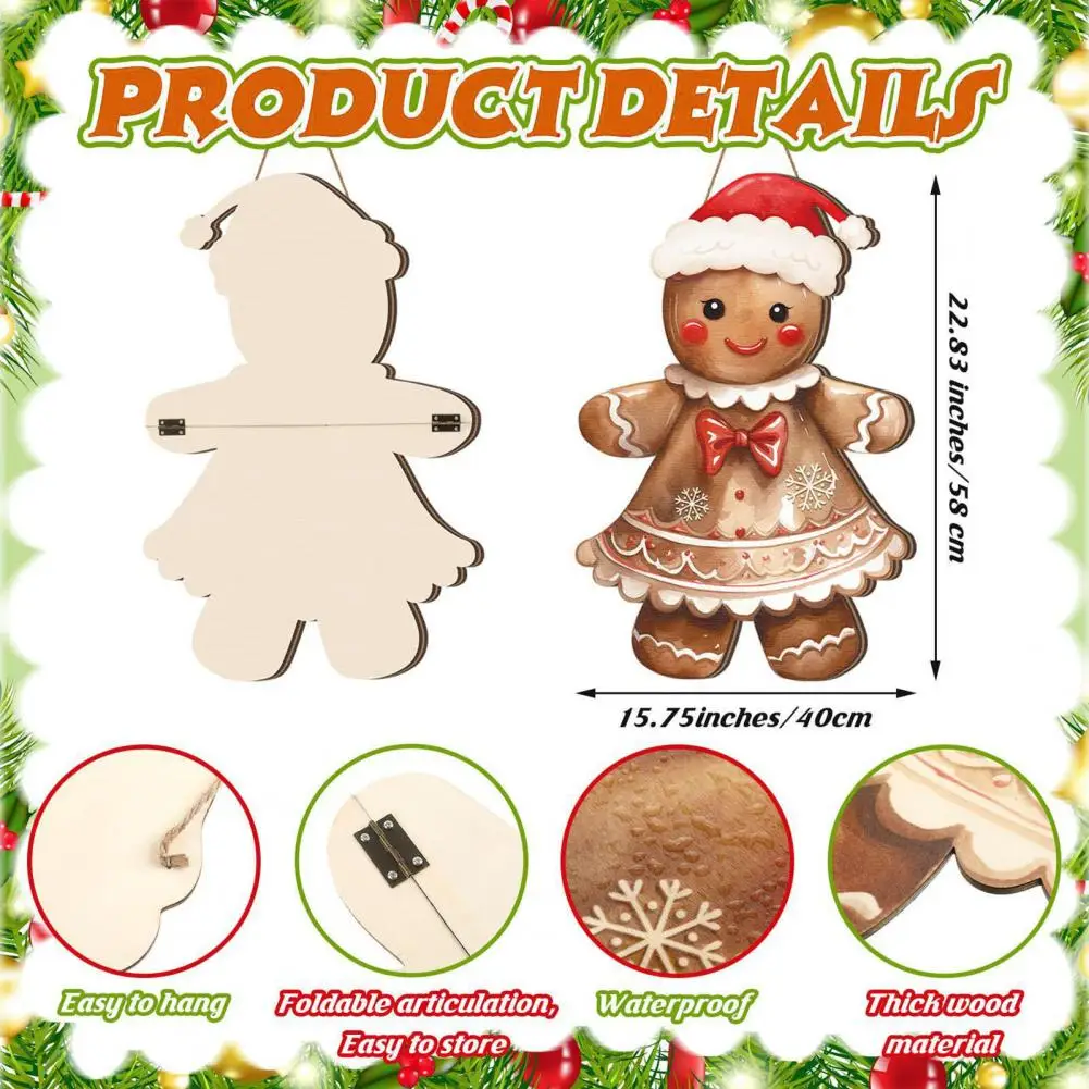 Gingerbread Hanging Sign for Christmas Home Decor - Image 6