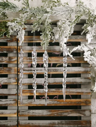 24pcs Simulation Icicles Acrylic Decoration For Christmas Tree Hanging Outdoor Window Winter scene