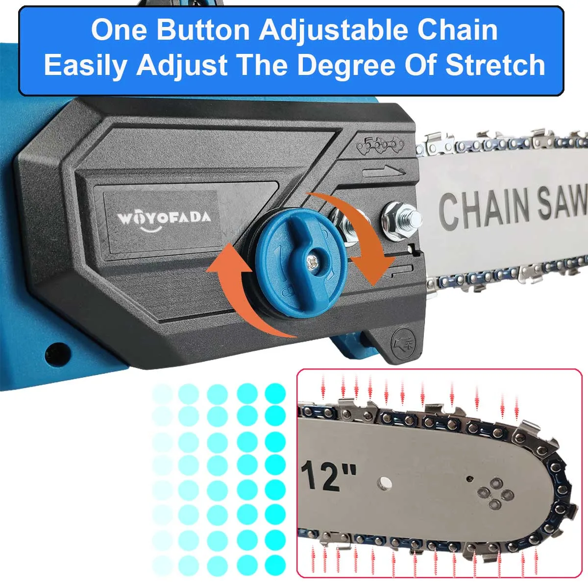 12 Inch Brushless Electric Chainsaw, Cordless For Makita battery - Image 3