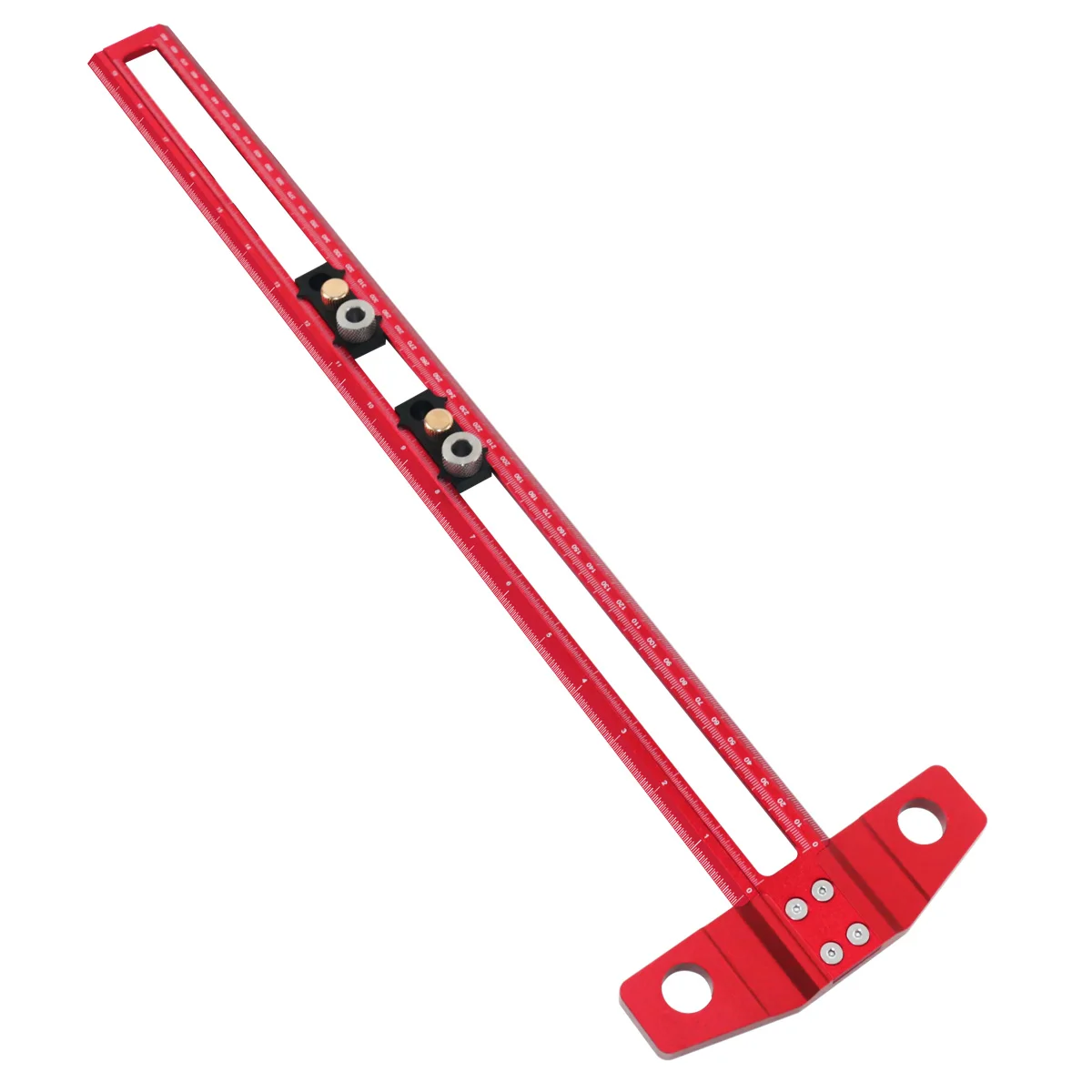 Woodworking 2 in 1 Drilling Positioning Scoring Ruler Aluminum - Image 12
