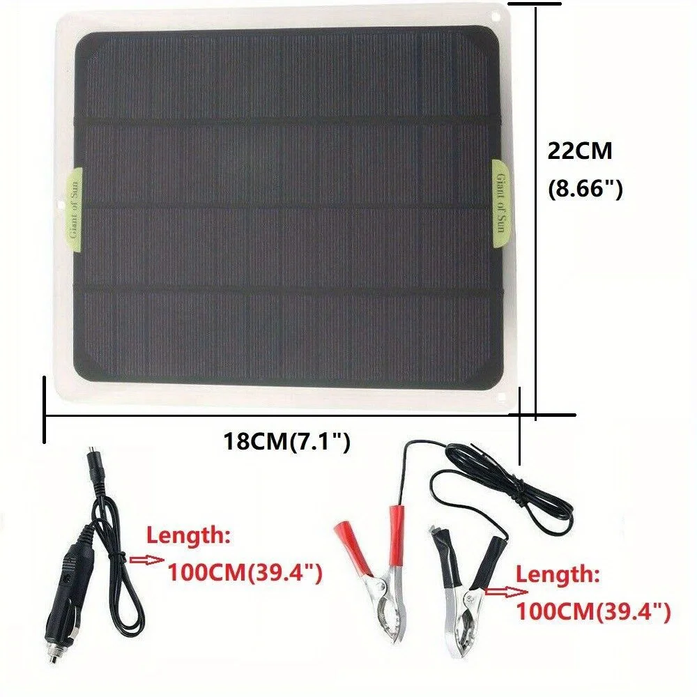 20W Solar Panel 12V Trickle Charge Battery Charger - Image 5