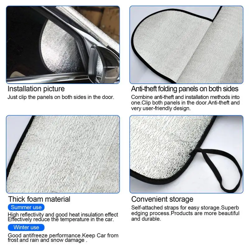 Car Front Windshield Antifreeze Cover Snow-blocking Gear Sun-proof Heat Insulation Cloth Auto Windshield Window Snow Cover - Image 6