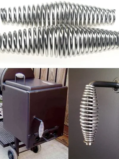 BBQ Heavy Duty  Steel Spring Handle Barbecue Elasticity Steel Roll Smoker Grill Stove Pit Accessories