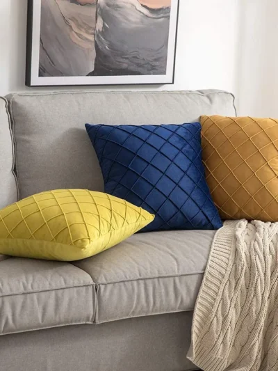 Cushion Cover Soft Velvet Geometric Funda Cojin 45×45cm Decorative Patio Furniture Pillowcase For Couch Balcony