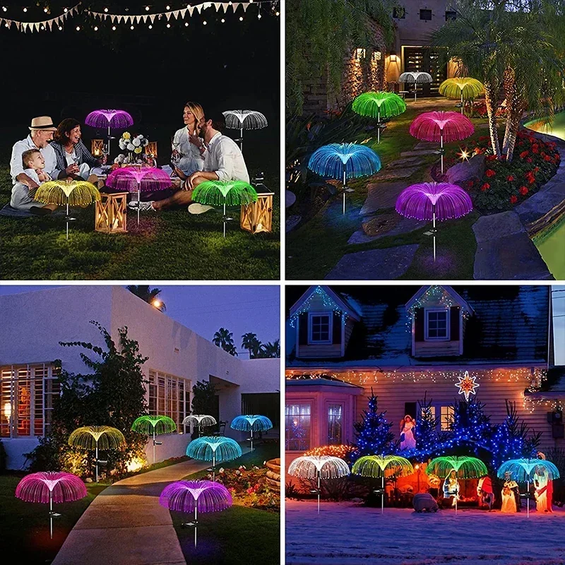 Solar Garden Lights Outdoor Waterproof Fiber Optic Jellyfish Lawn Lights Outdoor Patio Villa Yard Decor - Image 4
