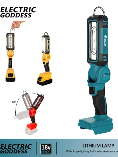 Electric Goddess Cordless Lighting Light Portable Flashlight Makita/Dewalt/Milwaukee Battery ﻿