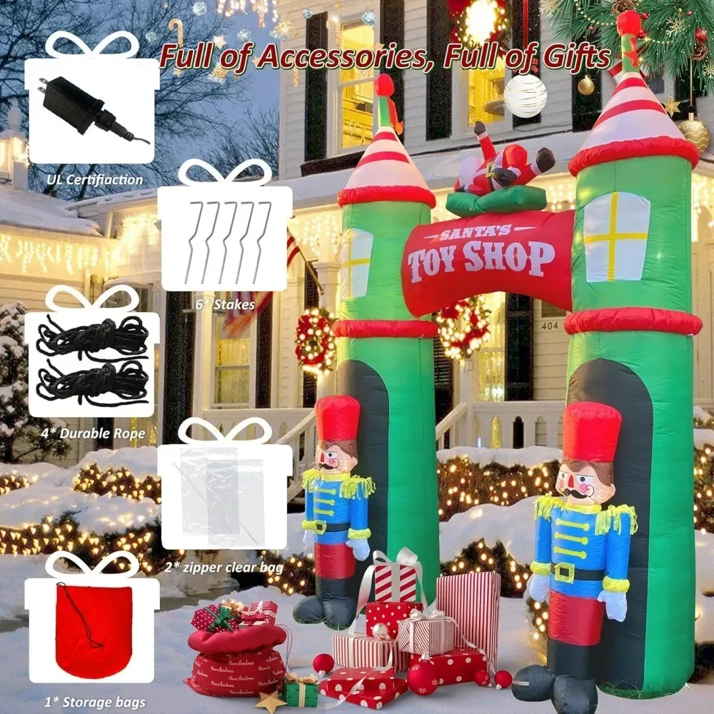 Super Large Christmas Nutcracker Self Inflatable with 6 Pcs LED Lights Outdoor Decoration - Image 5