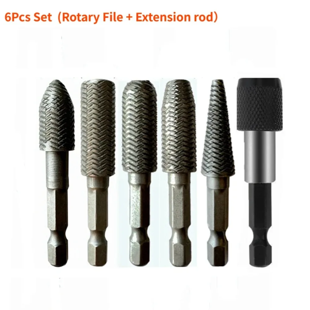 Hex Shank Rotary Steel File Wood Drill Bits Burrs Metal Grinding - Image 9