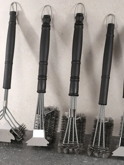 Barbecue Grill Bbq Brush Stainless Steel Bristles Non-stick Cleaning Brushes Clean Tool Wire Bristles Grill Barbecue Accessories