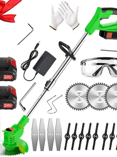 Battery Powered 24v Weed Wacker 3-in-1 Cutting Tool Lawn Trimmer Edger Low Noise Brush Cutter for Lawn, Yard, Garden, Bush