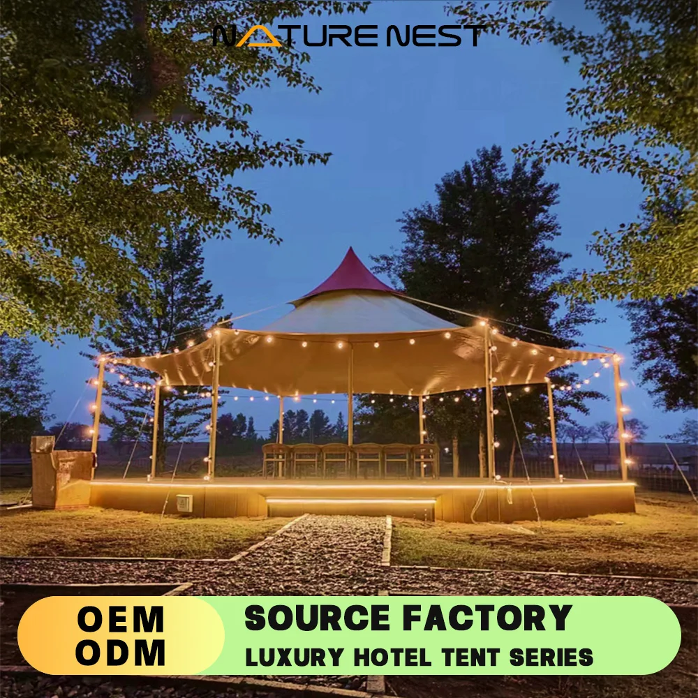 Large Outdoor Double-top Sunshade Tent Canopy Camping Scenic Area Team Building Reception Wedding Banquet Restaurant Hotel - Image 2
