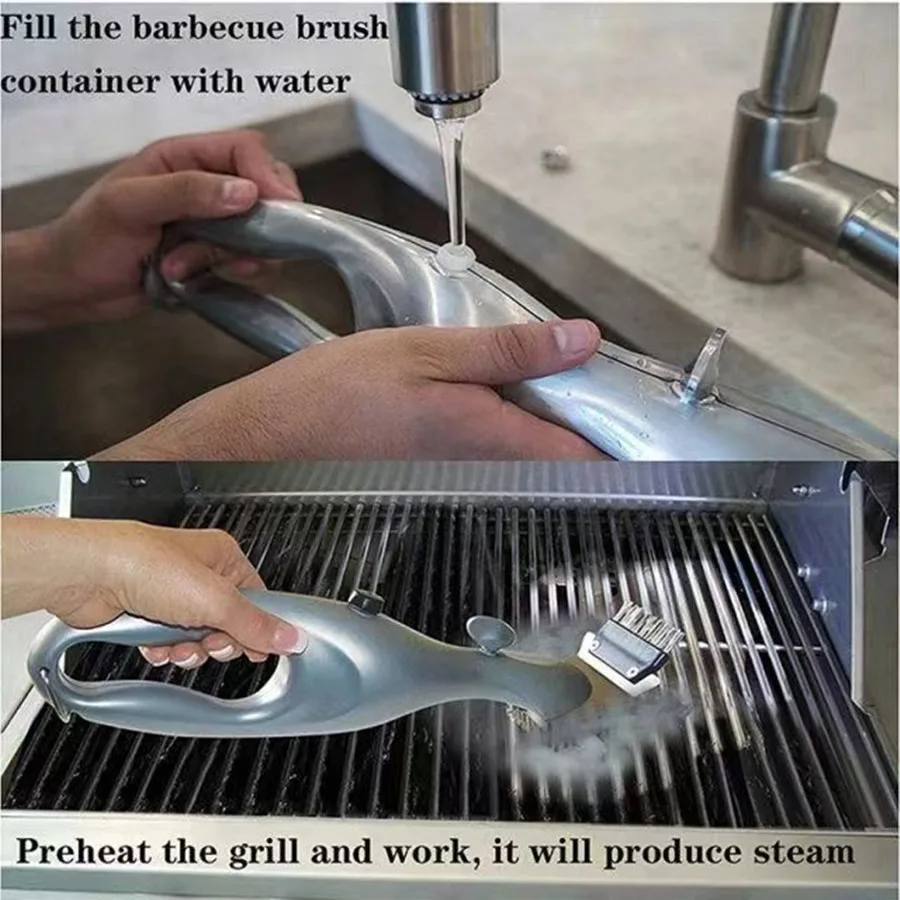 Barbecue Grill Outdoor Steam Cleaning Brushes BBQ Cleaner Suitable For Charcoal Scraper Gas Accessories Cooking Kitchen Tool - Image 3