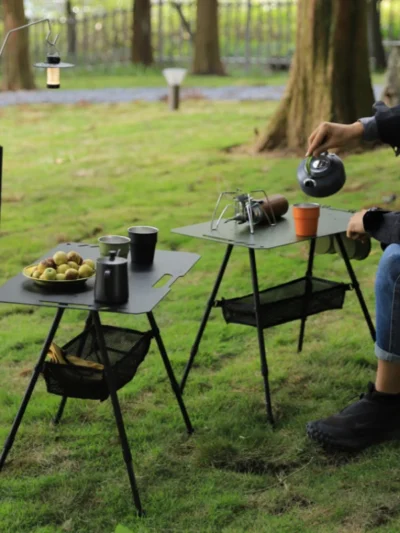 Outdoor Ultra Light Table Foldable Portable Table Camping Picnic Travel Aluminum Alloy Adjustable Tea Table Camping Accessory