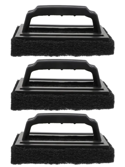 3 Pcs Grill Cleaning Brush BBQ Sponge Stainless Steel Sponge Grill Cleaning Brush BBQ Pad Scrubber Oven Pp Barbecue Accessories